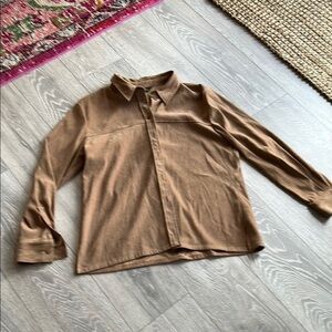 Suede Brown Button Up Shirt